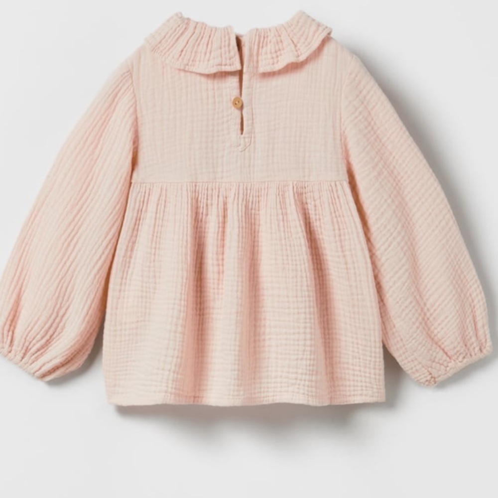 Zara Textured Ruffle Shirt - Picture 4 of 8